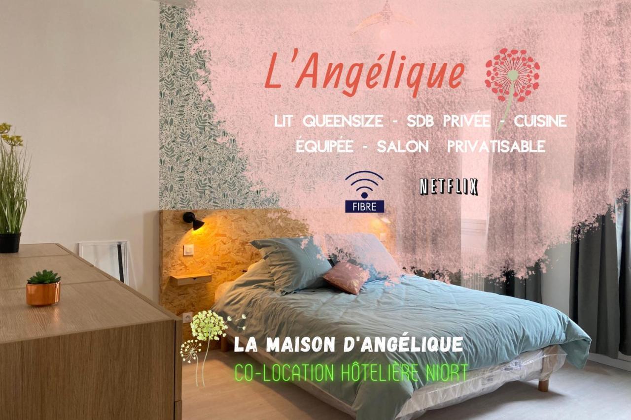 La Maison D'Angelique - Colocation Hoteliere A 150M Gare Tgv- Grande Cuisine Equipee & Salon - Fibre - Netflix 니오르 외부 사진
