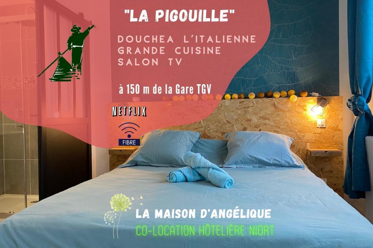 La Maison D'Angelique - Colocation Hoteliere A 150M Gare Tgv- Grande Cuisine Equipee & Salon - Fibre - Netflix 니오르 외부 사진