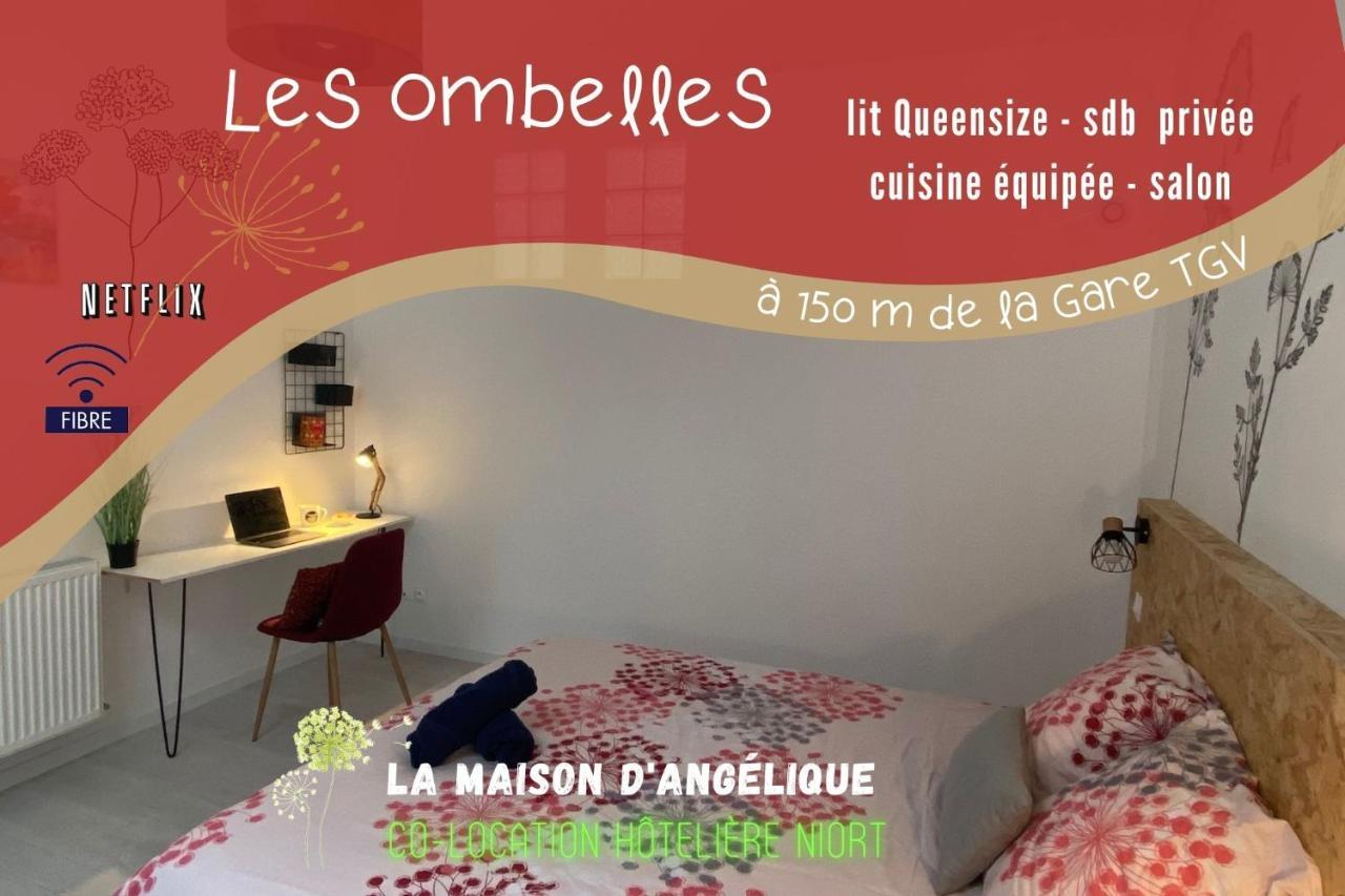 La Maison D'Angelique - Colocation Hoteliere A 150M Gare Tgv- Grande Cuisine Equipee & Salon - Fibre - Netflix 니오르 객실 사진